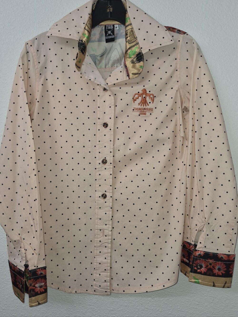 Thunderbird Blush Pink Polka Dot Button-Down Shirt